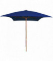 Outdoor Parasol with Wooden Pole Blue 200x300 cm
