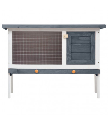 Outdoor Rabbit Hutch 1 Layer Grey Wood