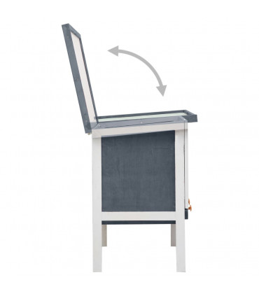 Outdoor Rabbit Hutch 1 Layer Grey Wood