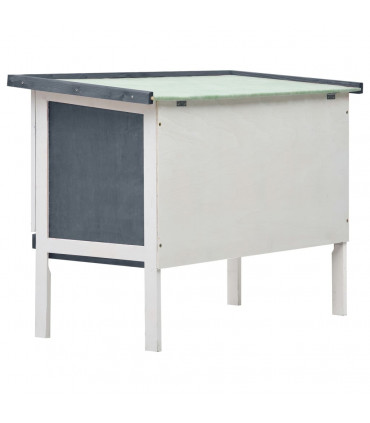 Outdoor Rabbit Hutch 1 Layer Grey Wood