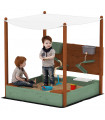 Outdoor Wooden Sandpit with Canopy & Toy Storage for Creative Play