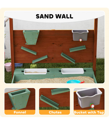 Outdoor Wooden Sandpit with Canopy & Toy Storage for Creative Play