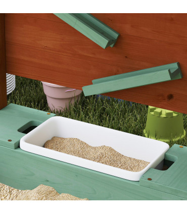 Outdoor Wooden Sandpit with Canopy & Toy Storage for Creative Play
