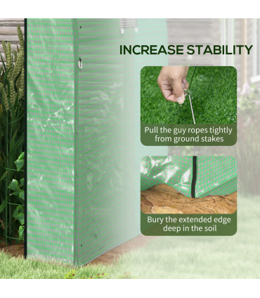 Outsunny 1.8 x 1.8 x 2m Polytunnel Greenhouse with Doors and Mesh Windows