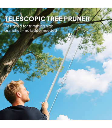 Outsunny 1.8-2.9 m Telescopic Tree Pruner, Tree Lopper Long Reach