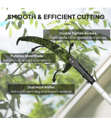 Outsunny 1.8-2.9 m Telescopic Tree Pruner, Tree Lopper Long Reach