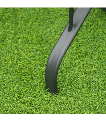 Outsunny 106.5cm Square Patio Dining Table with Parasol Hole, Glass Top