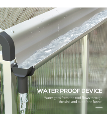 Outsunny 10x6ft Aluminium Greenhouse with/ Door Window Galvanised Base PC Panel