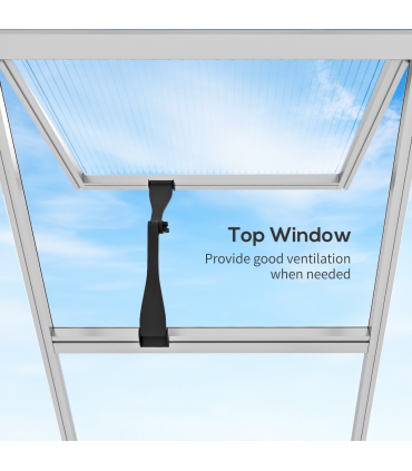 Outsunny 10x6ft Aluminium Greenhouse with/ Door Window Galvanised Base PC Panel