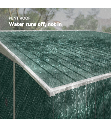 Outsunny 11.3x9.2ft Steel Garden Storage Shed w/ Sliding Doors & 2 Vents, Green