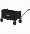 Outsunny 120L Folding Collapsible Wagon with Adjustable Handle, Black
