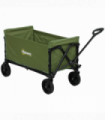 Outsunny 120L Folding Collapsible Wagon with Adjustable Handle, Green