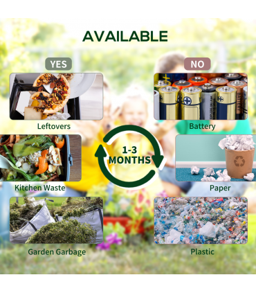 Outsunny 130L Compost Bin Dual Chamber Rotating Composter w/ Ventilation Holes