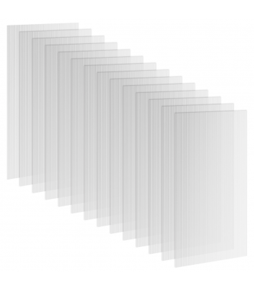 Outsunny 14 Pieces Twin-Wall Greenhouse Polycarbonate Sheets, 121 x 61 x 0.4cm