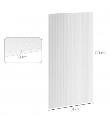 Outsunny 14 Pieces Twin-Wall Greenhouse Polycarbonate Sheets, 121 x 61 x 0.4cm
