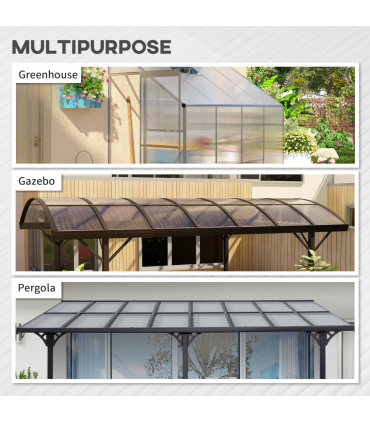 Outsunny 14 Pieces Twin-Wall Greenhouse Polycarbonate Sheets, 121 x 61 x 0.4cm