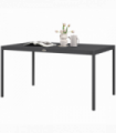 Outsunny 145cm Garden Table with Aluminium Frame, Slatted Design, Dark Grey