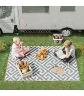 Outsunny 152x243cm Reversible Outdoor Rug Portable Plastic Straw RV Camping Mat