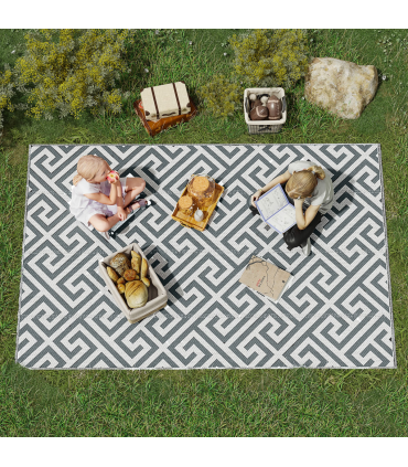 Outsunny 152x243cm Reversible Outdoor Rug Portable Plastic Straw RV Camping Mat