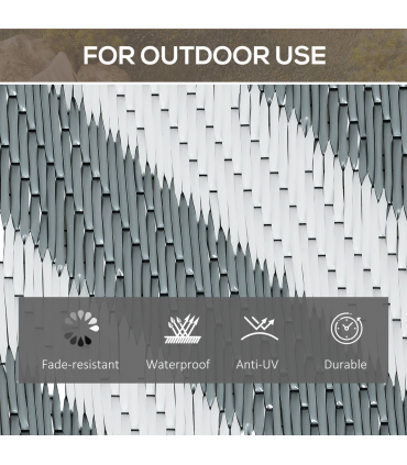 Outsunny 152x243cm Reversible Outdoor Rug Portable Plastic Straw RV Camping Mat