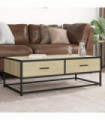 vidaXL Coffee Table Sonoma Oak 100x50x35 cm Engineered Wood and Metal