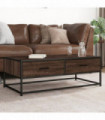 vidaXL Coffee Table Brown Oak 100x50x35 cm Engineered Wood and Metal