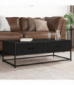 vidaXL Coffee Table Black 100x50x35 cm Engineered Wood and Metal