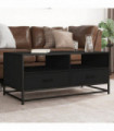 vidaXL Coffee Table Black 100x50x45 cm Engineered Wood and Metal