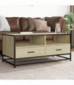 vidaXL Coffee Table Sonoma Oak 100x50x45 cm Engineered Wood and Metal