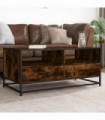 vidaXL Coffee Table Smoked Oak 100x50x45 cm Engineered Wood and Metal
