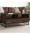 vidaXL Coffee Table Brown Oak 100x50x45 cm Engineered Wood and Metal