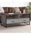 vidaXL Coffee Table Grey Sonoma 100x50x45 cm Engineered Wood and Metal