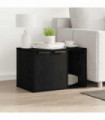 vidaXL Cat Litter Box Enclosure Black Oak 60x40x40 cm Engineered Wood