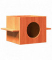 vidaXL Cat House Wax Brown 51x35x30 cm Solid Wood Pine