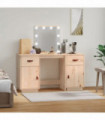 Dressing Table Set with LED Solid Wood Pine