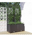 vidaXL Garden Planter with Trellis Black 80x40x136 cm PP