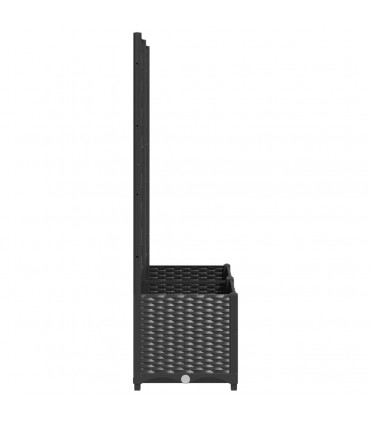 vidaXL Garden Planter with Trellis Black 80x40x136 cm PP