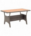 Garden Table Grey 120x70x66 cm Poly Rattan