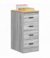 vidaXL Garage Storage Cabinet Grey Sonoma 40x51x85 cm Solid Wood Pine