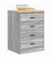 vidaXL Garage Storage Cabinet Grey Sonoma 60x51x85 cm Solid Wood Pine