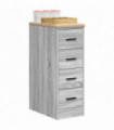vidaXL Garage Storage Cabinet Grey Sonoma 30x51x85 cm Solid Wood Pine