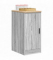 vidaXL Garage Storage Cabinet Grey Sonoma 40x51x85 cm Solid Wood Pine