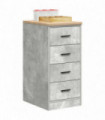 vidaXL Garage Storage Cabinet Concrete Grey 40x51x85 cm Solid Wood Pine