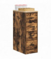 vidaXL Garage Storage Cabinet Smoked Oak 30x51x85 cm Solid Wood Pine