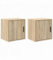 vidaXL Garage Wall Cabinets 2 pcs Sonoma Oak Engineered Wood