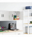 vidaXL Garage Wall Cabinet White Engineered Wood