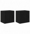 vidaXL Garage Wall Cabinets 2 pcs Black Engineered Wood
