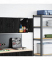 vidaXL Garage Wall Cabinet Black Engineered Wood