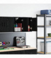 vidaXL Garage Wall Cabinets 2 pcs Black Engineered Wood