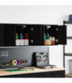 vidaXL Garage Wall Cabinets 2 pcs Black Engineered Wood